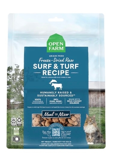 [Open Farm]凍乾鮮肉粒糧(貓)｜海鮮大餐配方｜Surf & Turf Recipe｜9oz｜(美國製)