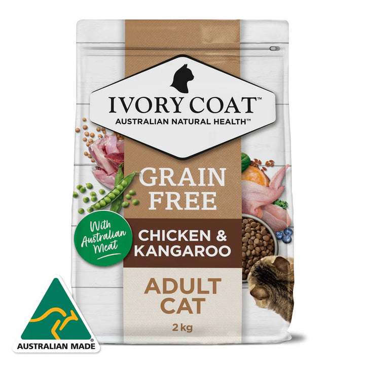 [IVORY COAT]天然無穀貓糧｜成貓｜袋鼠肉&雞肉配方｜2kg｜(澳洲製)｜(代訂)