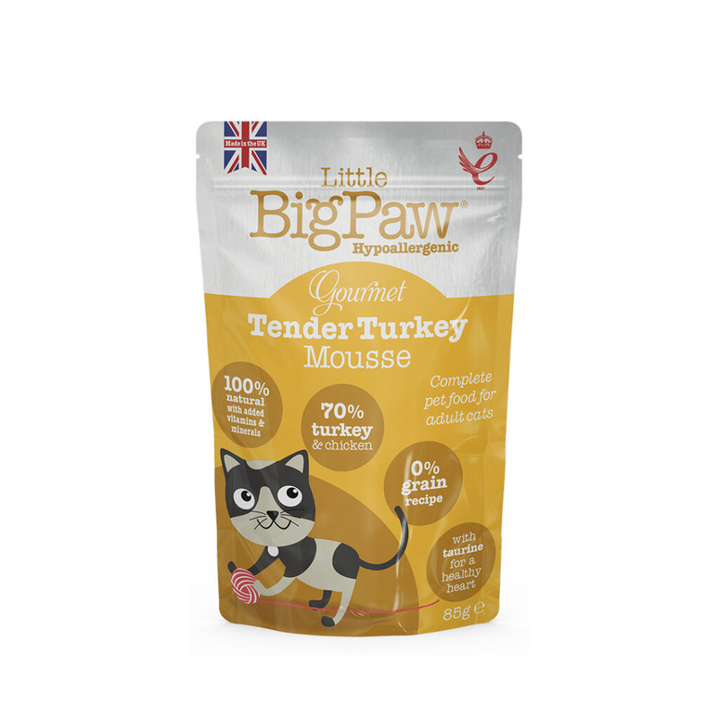 [Little Big Paw]天然無穀主食慕絲餐包(貓)｜經典火雞｜85g｜(慕絲/主食)｜英國製