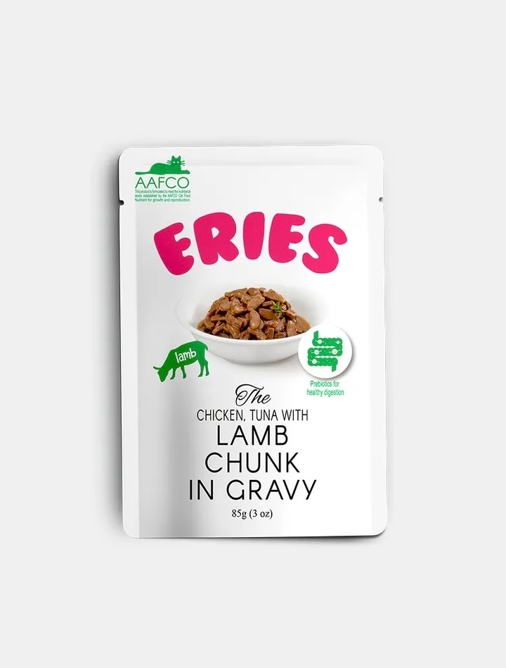 [Eries伊瑞思]黃金三角益生元主食餐包(貓)｜雞肉x吞拿魚x羊肉｜85g｜(濃湯肉粒/主食)