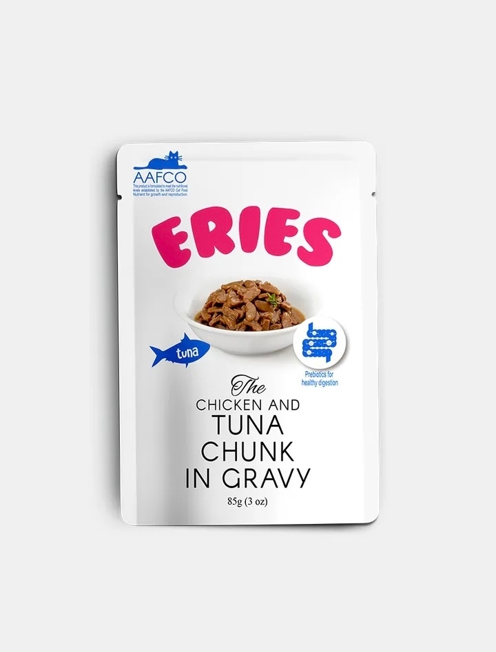 [Eries伊瑞思]黃金三角益生元主食餐包(貓)｜雞肉x吞拿魚｜85g｜(濃湯肉粒/主食)