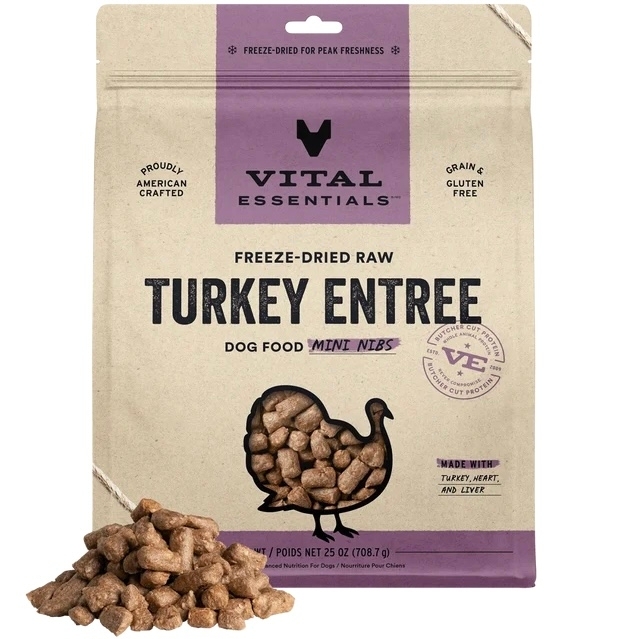 [Vital Essentials]凍乾迷你肉粒糧(狗)｜火雞｜25oz｜美國製