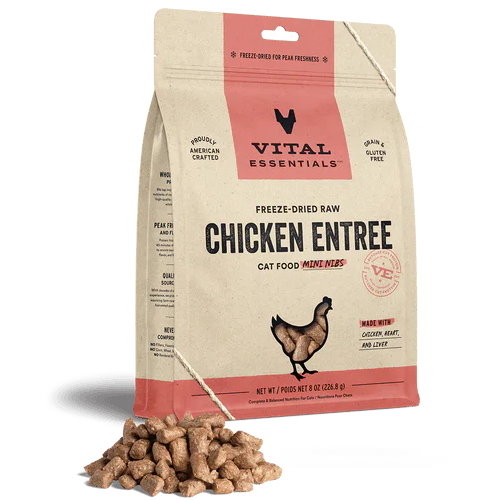[Vital Essentials]凍乾迷你肉粒糧(貓)｜雞肉粒｜8oz｜美國製