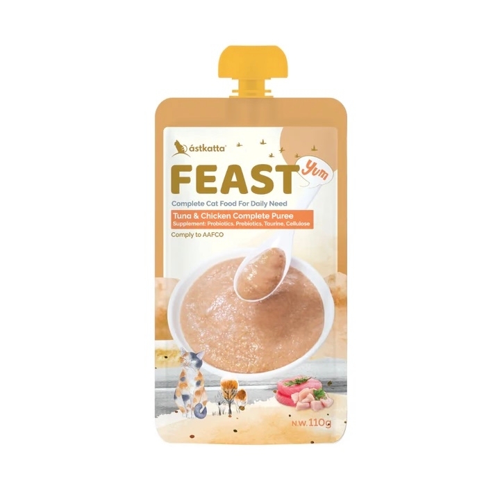 [Astkatta]Feast鮮肉盛宴營養主食包｜吞拿魚+雞肉｜益生菌+益生元(腸胃)｜110g｜(慕絲/主食)