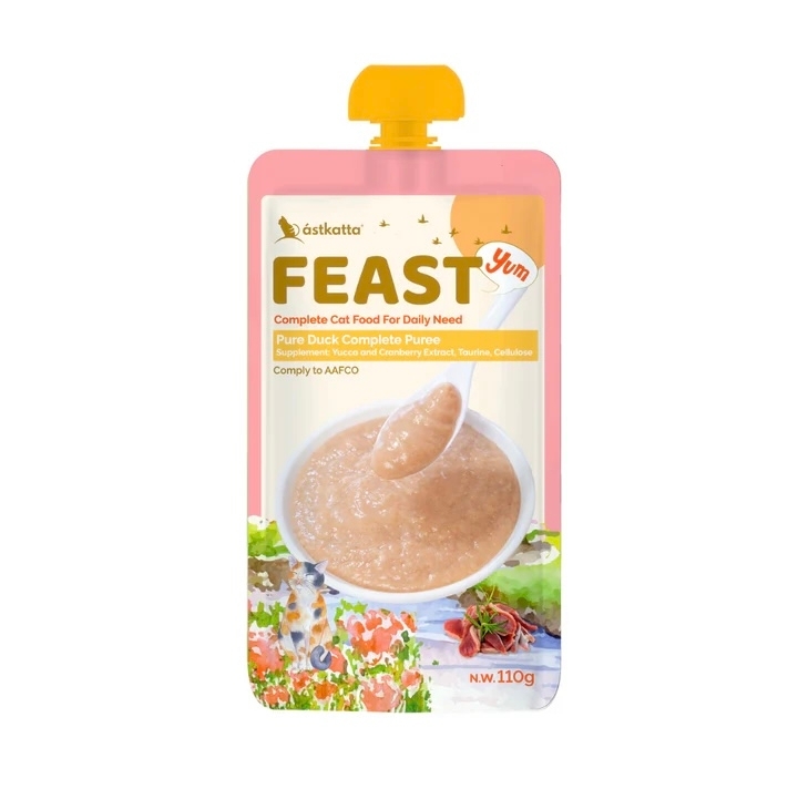 [Astkatta]Feast鮮肉盛宴營養主食包｜走地鴨肉｜絲蘭及蔓越莓(尿道)｜110g｜(慕絲/主食)