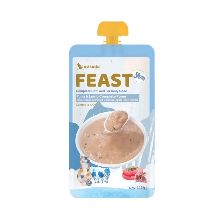 [Astkatta]Feast鮮肉盛宴營養主食包｜吞拿魚+羊肉｜蘋果纖維及海藻(腸胃,抗氧化)｜110g｜(慕絲/主食)