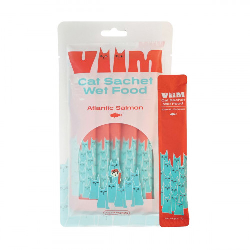 [Viim]天然肉泥唧唧醬(貓)｜大西洋三文魚｜Atlantic Salmon｜12g x 6條