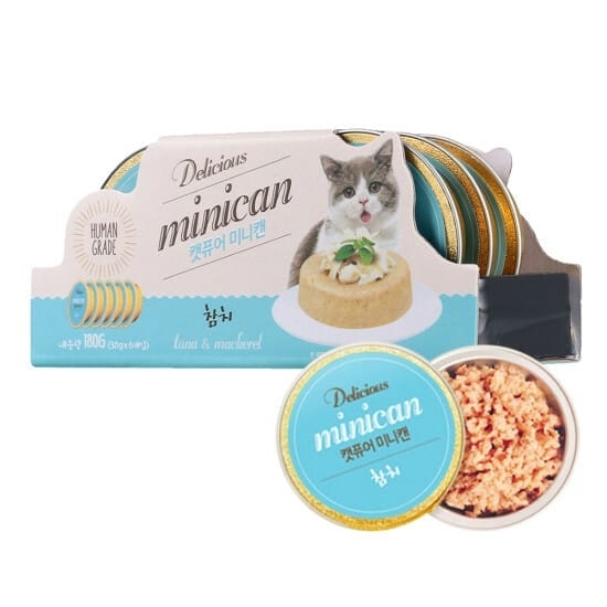 [Cat pure] Minican韓國迷你貓罐｜吞拿魚｜(藍色)｜原盒30g*6罐｜(肉泥慕絲)｜韓國製