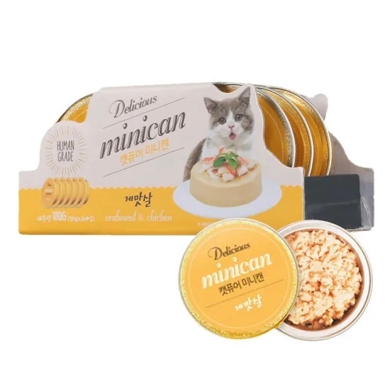 [Cat pure] Minican韓國迷你貓罐｜吞拿魚x三文魚｜(黃色)｜原盒30g*6罐｜(肉泥慕絲)｜韓國製