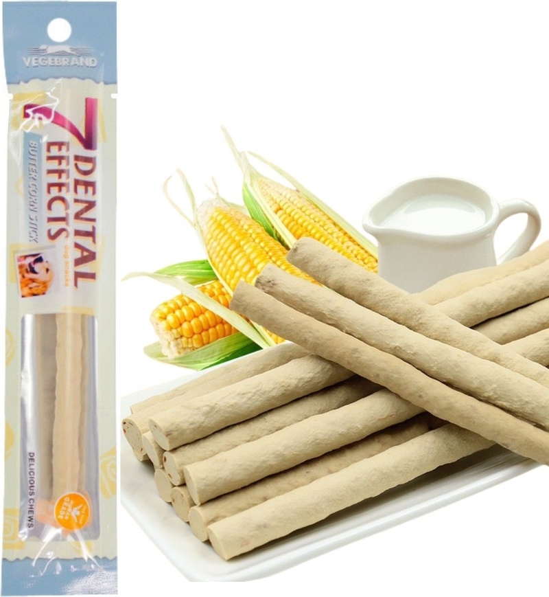 [Vegebrand] 7重高效潔齒棒｜牛奶粟米味(直條)｜軟條 6” 單1支