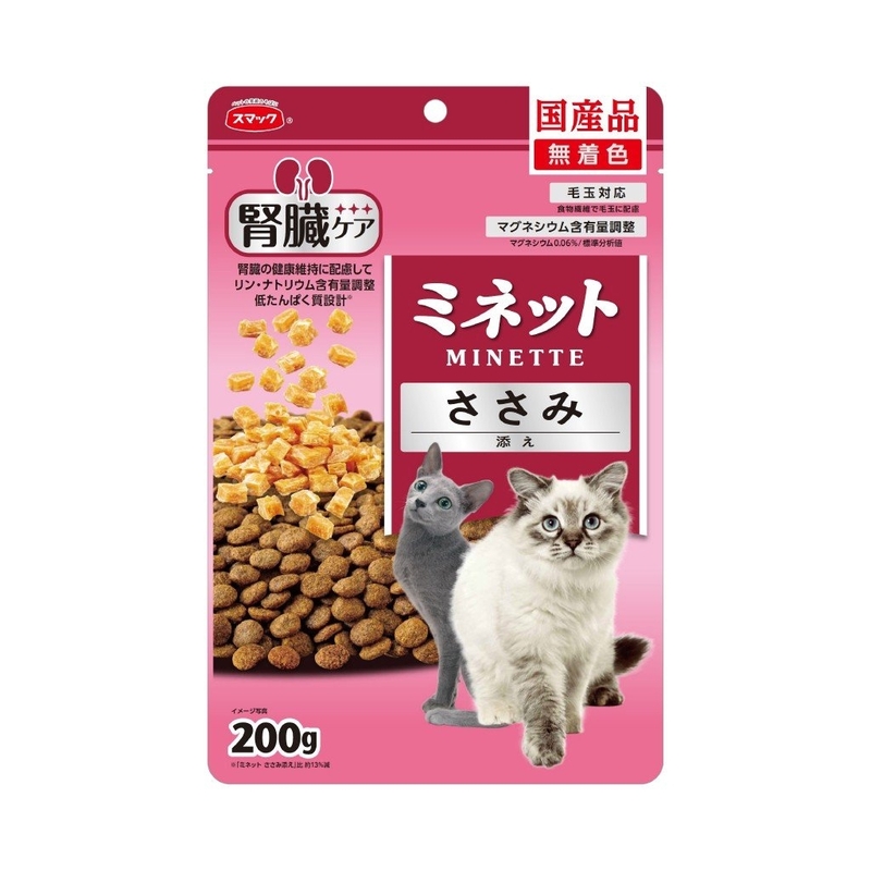 [Smack日之味]Minette｜護腎潔齒去毛球貓餅｜添加乾雞肉粒｜200g｜日本製