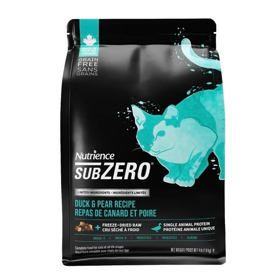 [Nutrience-貓糧]SubZero系列｜單一動物蛋白｜無穀物鴨肉、梨配方｜全貓｜4lb 