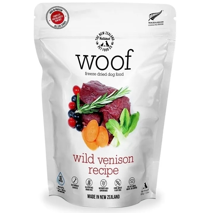 [NZ Natural]WOOF｜鮮肉凍乾狗糧｜野生鹿肉｜Wild Venison｜1kg｜(紐西蘭)｜(代訂)