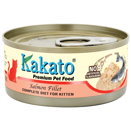 [Kakato]全營養主食罐｜幼貓及增重配方｜純三文魚｜Salmon Fillet - Kitten｜70g｜(湯汁碎肉絲)