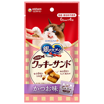 [Unicharm銀匙-貓小食]三星級系列｜雙層曲奇餅｜鰹魚味｜6gX4袋｜(日本製)