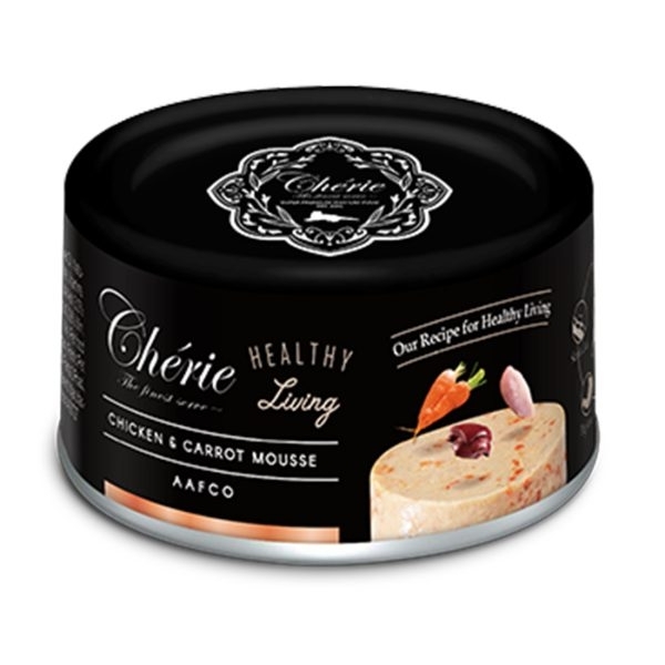 [Cherie 法麗]經典慕絲主食罐系列｜雞肉+紅蘿蔔慕絲｜鵝絨般滑順口感｜80g