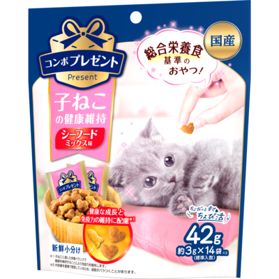 [Combo Present]綜合營養脆餅｜幼貓配方｜海鮮派對｜3g×14袋｜日本製