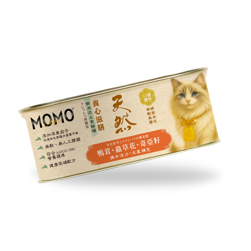 [Momo Care]養心滋膳系列｜肉泥營養主餐罐｜鴨茸・蟲草花・奇亞籽｜【氣血調養・元氣補充】｜110g｜台灣製