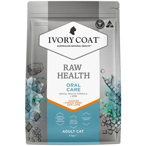 [Ivory Coat]Raw Health｜無穀物雞肉乾糧+生羊肺凍乾｜成貓｜口腔護理｜Adult｜Oral Care｜2kg｜澳洲製