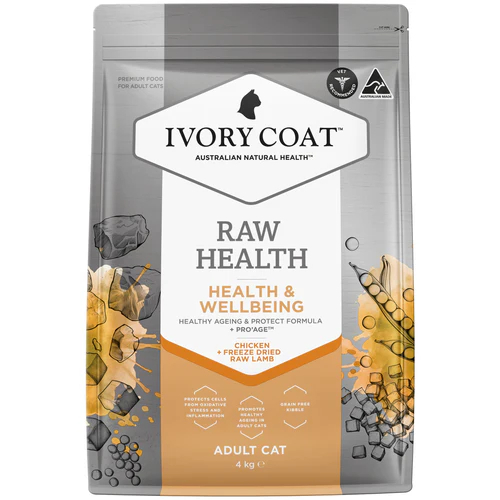 [Ivory Coat]Raw Health｜無穀物雞肉乾糧+生羊肺凍乾｜成貓｜健康管理養生｜Adult｜Health & Wellbeing｜2kg｜澳洲製