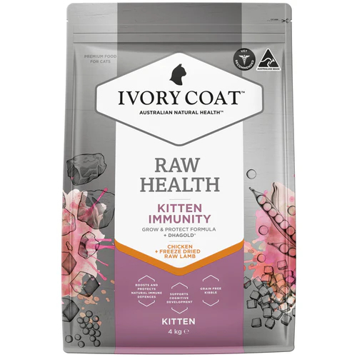 [Ivory Coat]Raw Health｜無穀物雞肉乾糧+生羊肺凍乾｜幼貓｜免疫力增強｜Kitten｜Immunity｜2kg｜澳洲製