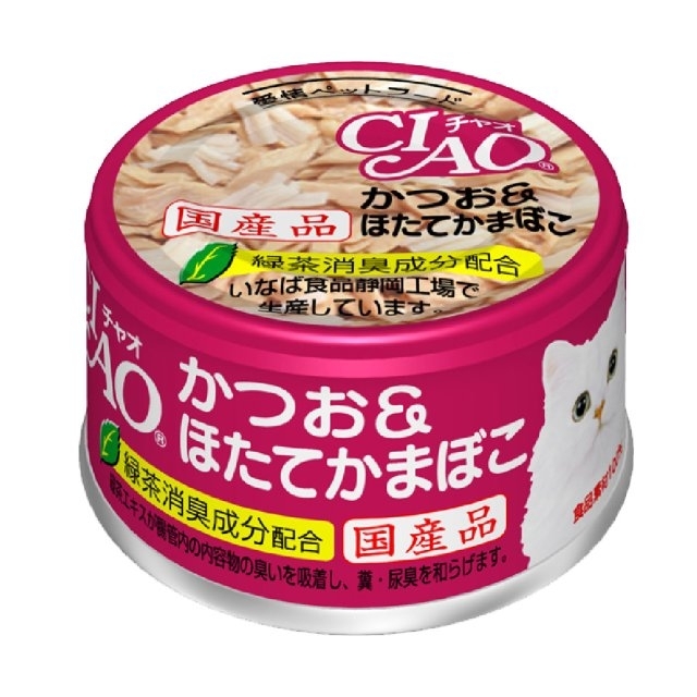 [Ciao-貓罐]鰹魚+瑤柱｜85g｜(A-13)｜(肉絲)｜日本製