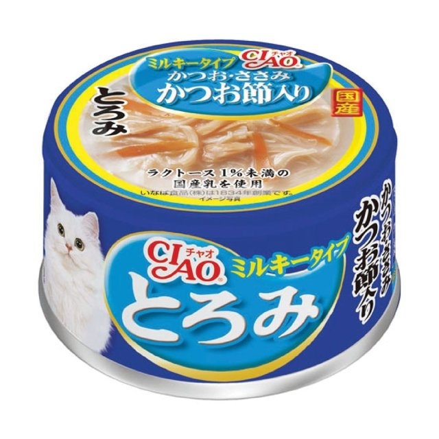 [Ciao-貓罐]白湯鰹魚・雞肉+木魚片｜85g｜(A-113)｜(肉絲)｜日本製