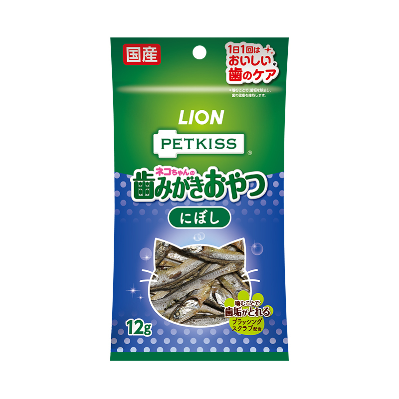 [Lion Pet獅王]PETKISS｜貓用｜潔齒沙甸魚｜12g｜日本製