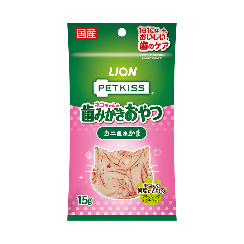 [Lion Pet獅王]PETKISS｜貓用｜潔齒蟹柳絲｜15g｜日本製