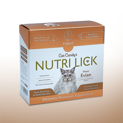 [Furvit]功能性營養保健唧唧肉泥醬｜Cat Candy's Nutri Lick｜大西洋三文魚｜Atlantic's Fresh Salmon｜(5g X40獨立包裝)