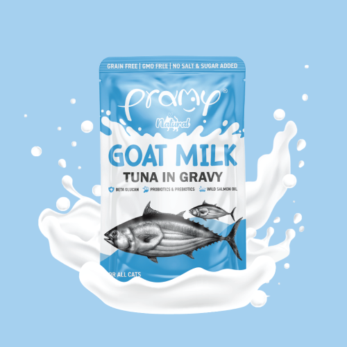 [Pramy]功能貓濕包｜山羊奶x高級白肉吞拿魚｜Goat Milk-Tuna in Gravy｜60g｜(濃湯肉絲)