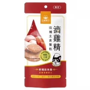 [汪喵星球]貓用｜滋補主食餐包｜滴雞精｜鮮雞鮭魚餐｜皮膚保健｜40g｜(慕絲/主食)