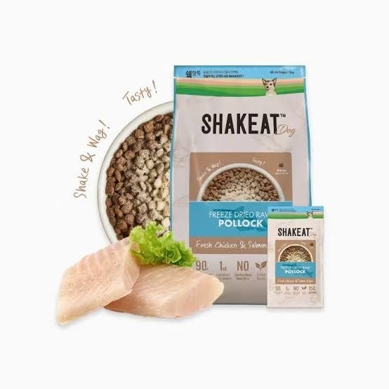 [Shakeat]凍乾俄羅斯鱈魚粉配上新鮮雞肉+三文魚無穀狗糧｜3kg(內含150g*20包)｜韓國製