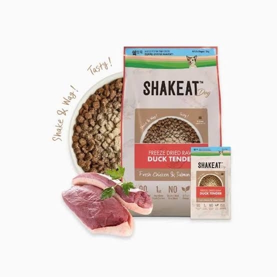 [Shakeat]凍乾鴨胸肉粉配上新鮮雞肉+三文魚無穀狗糧｜3kg(內含150g*20包)｜韓國製