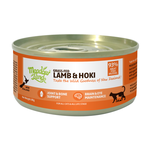 [MeadowLand]經典肉泥主食罐系列(貓)｜放養草飼羊肉+鱈魚｜Grass-Fed Lamb & Hoki｜(肉醬肉泥/主食)｜80g｜紐西蘭製