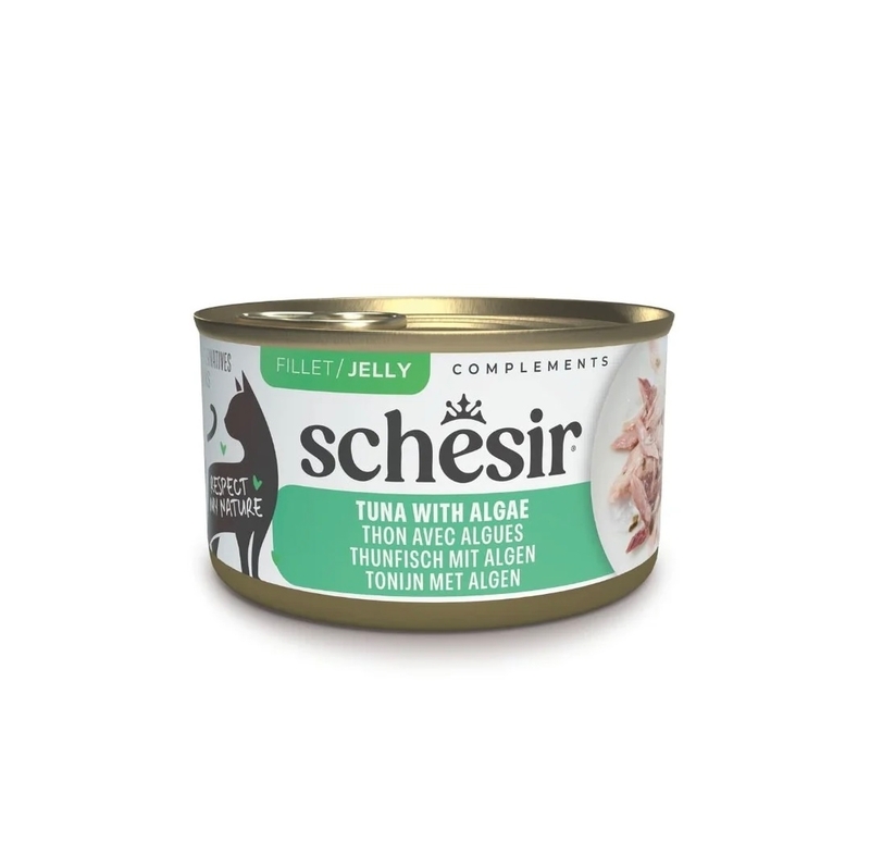 [Schesir-貓罐]啫喱系列｜吞拿魚+海藻飯｜70g｜(肉絲)
