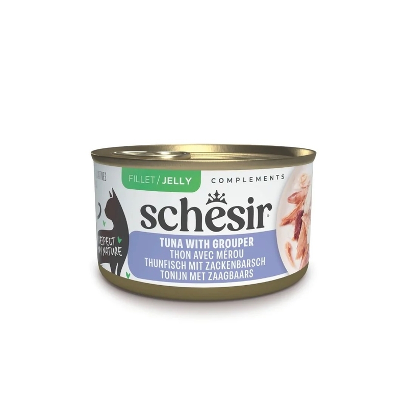 [Schesir-貓罐]啫喱系列｜吞拿魚+石斑魚飯｜70g｜(肉絲)