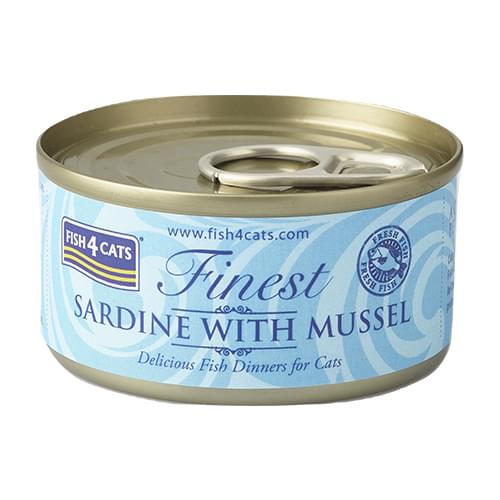 [Fish4Cats-貓罐]Finest｜沙甸魚及青口｜Sardiine with Mussles｜70g｜(湯汁肉絲) 