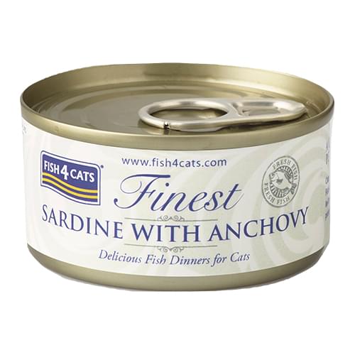 [Fish4Cats-貓罐]Finest｜沙甸魚及鳳尾魚｜Sardine with Anchovy｜70g｜(湯汁肉絲) 