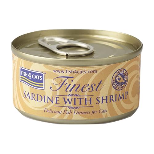 [Fish4Cats-貓罐]Finest｜沙甸魚及鮮蝦｜Sardine with Shrimp｜70g｜(湯汁肉絲) 