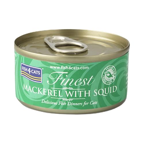 [Fish4Cats-貓罐]Finest｜鯖魚及魷魚｜Mackerel with Squid｜70g｜(湯汁肉絲) 