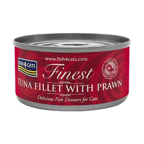 [Fish4Cats-貓罐]Finest｜鮮蝦及吞拿魚柳｜Tuna Fillet with Prawn｜70g｜(湯汁肉絲) 