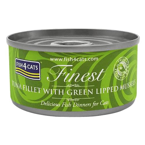 [Fish4Cats-貓罐]Finest｜綠唇貽貝及吞拿魚柳｜Tuna Fillet with Green Lipped Mussel｜70g｜(湯汁肉絲) 