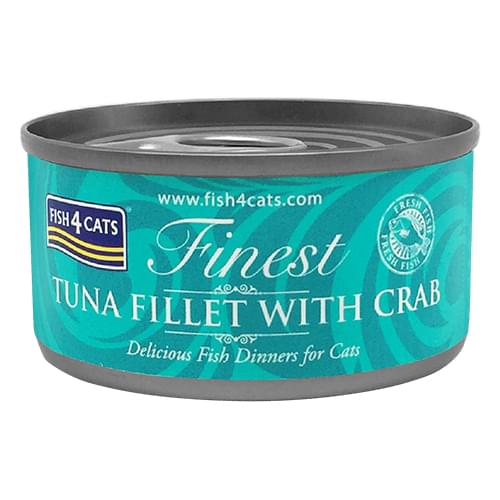 [Fish4Cats-貓罐]Finest｜蟹肉及吞拿魚柳｜Tuna Fillet with Crab｜70g｜(湯汁肉絲) 