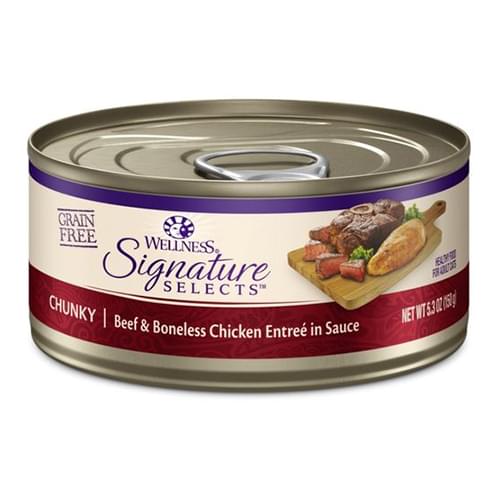 [Wellness-貓罐]Signature系列｜Chunky 開胃醬汁牛排配去骨雞肉｜(肉粒/主食)｜5.3oz