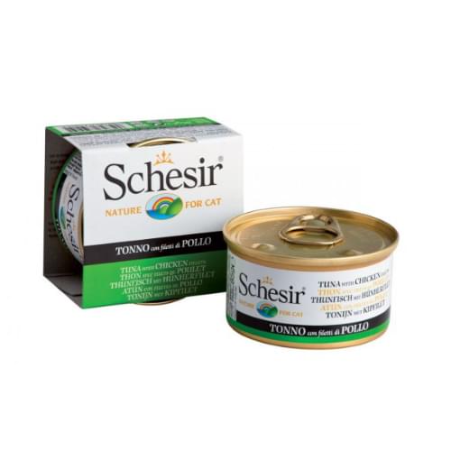 [Schesir-貓罐]啫喱系列｜吞拿魚+雞肉絲飯｜85g｜(肉絲)