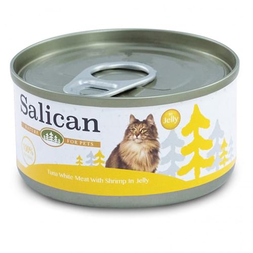 [Salican-貓罐]啫喱系列｜白肉吞拿魚、鮮蝦｜85g｜(肉絲/主食) 