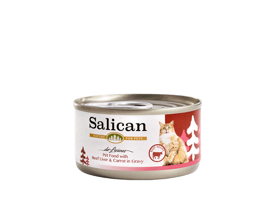 [Salican-貓罐]肉汁系列｜牛肝+紅蘿蔔｜85g｜(肉粒肉碎/主食) 