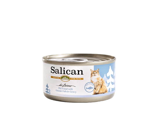 [Salican-貓罐]肉汁系列｜海洋魚｜85g｜(肉粒肉碎/主食) 