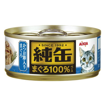 [aixia-貓罐]純缶｜吞拿魚+鰹魚｜65g｜(肉絲)｜(深藍/Jmy-5)